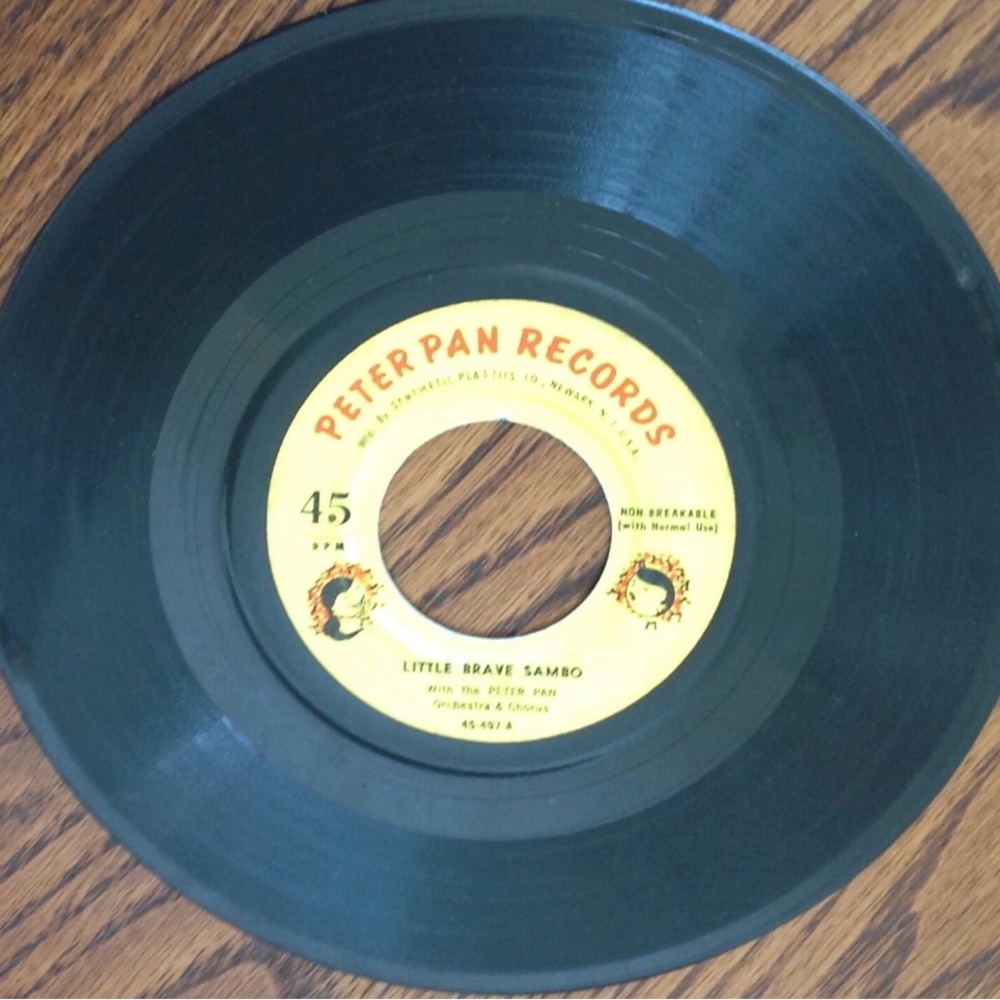 Little Brave Sambo Original Vinyl 45 RPM Record 45-497 Peter Pan Records